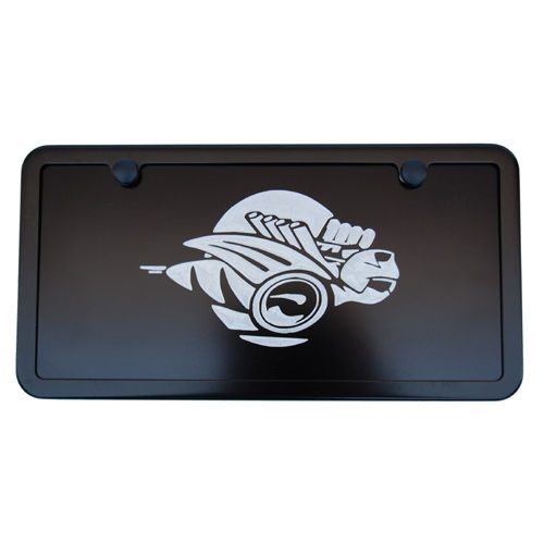 "Rumble Bee" Black Vanity License Plate with Brushed Logo